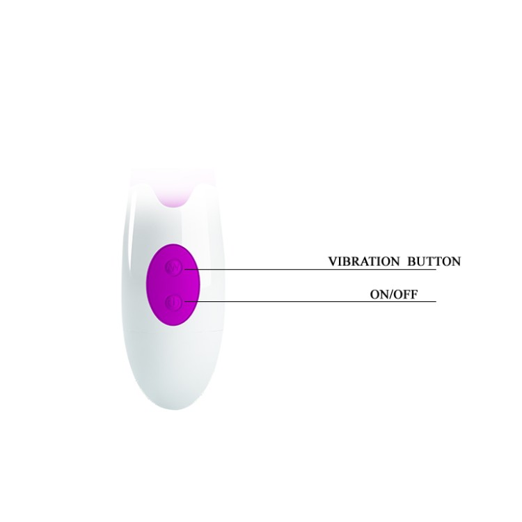 Vibrador Com Estimulador Clitoriano Com Detalhe de Glande na Ponta e 10 modos de Vibração