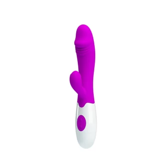  Vibrador Com Detalhe de Glande na Ponta e Com Estimulador Clitoriano  - 30 modos de Vibração - Pretty Love